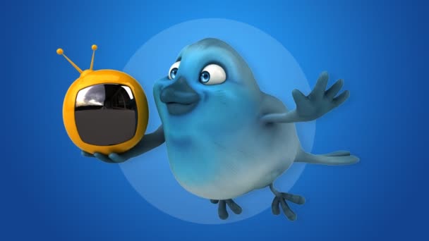 有趣卡通蓝鸟 — 图库视频影像