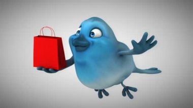 Eğlenceli çizgi film mavi kuş