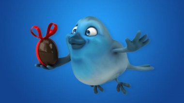 Eğlenceli çizgi film mavi kuş