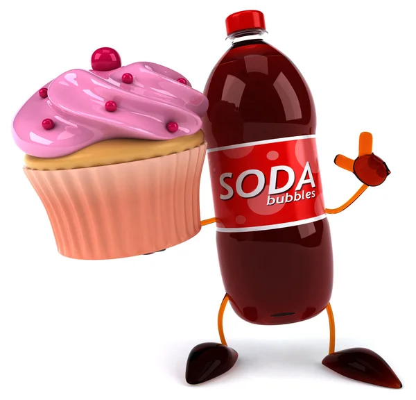 Garrafa de água de soda de desenhos animados — Fotografia de Stock