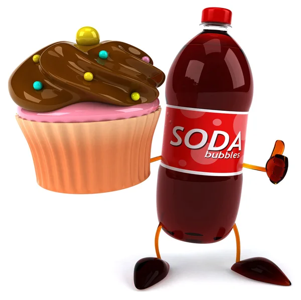 Cartoon Soda waterfles — Stockfoto