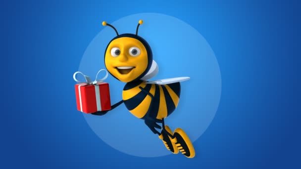 Fun cartoon bee — Stock Video