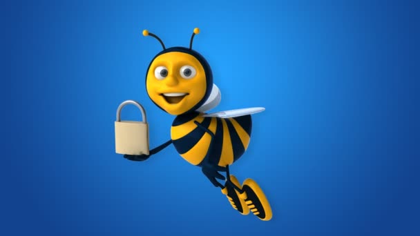 Fun cartoon bee — Stock Video