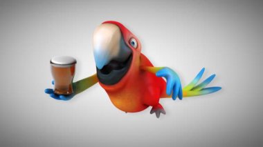 Eğlenceli çizgi film papağan