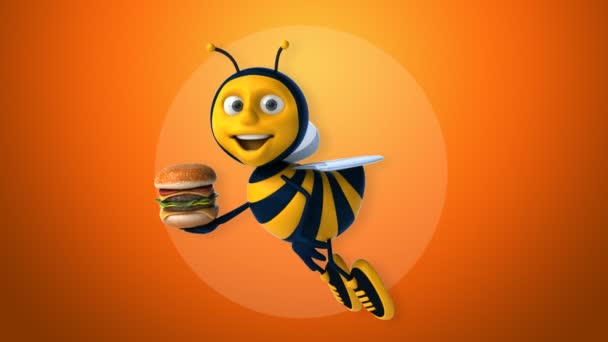 Leuke cartoon bee — Stockvideo