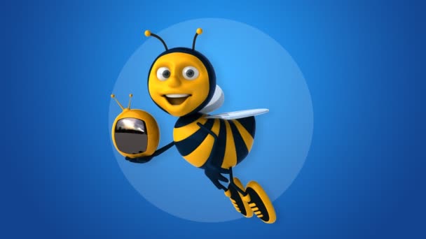 Leuke cartoon bee — Stockvideo