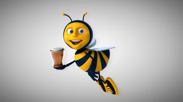 Leuke cartoon bee — Stockvideo