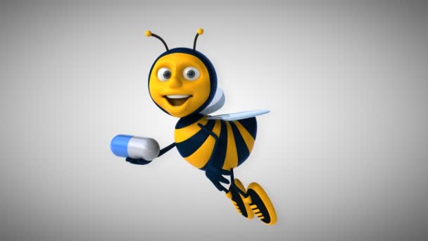 Szórakoztató karikatúra méh — Stock videók