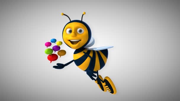 Divertida abeja de dibujos animados — Vídeos de Stock