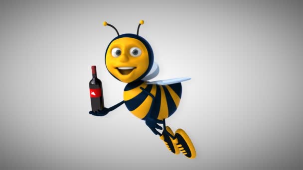 Leuke cartoon bee — Stockvideo