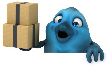 çizgi film mavi kuş