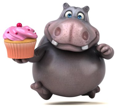 komik karikatür hipopotam 