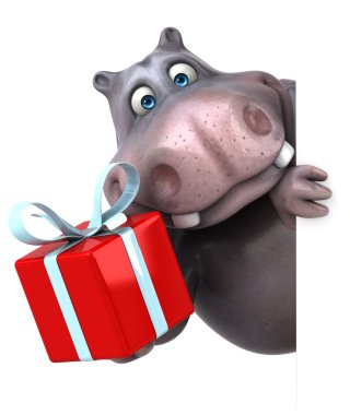 komik karikatür hipopotam 