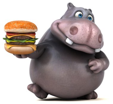 komik karikatür hipopotam 