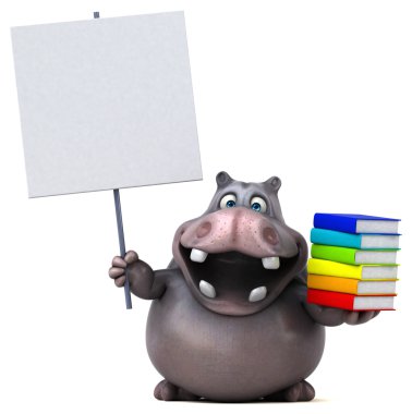 komik karikatür hipopotam 