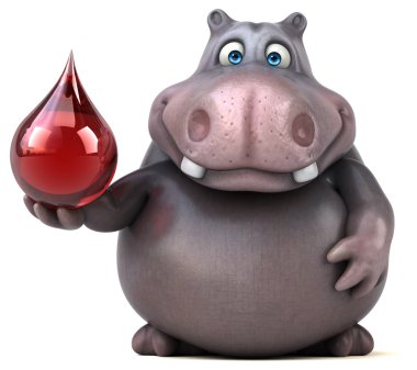 komik karikatür hipopotam 