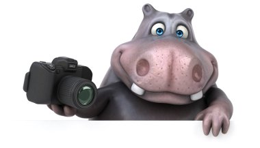 komik karikatür hipopotam 