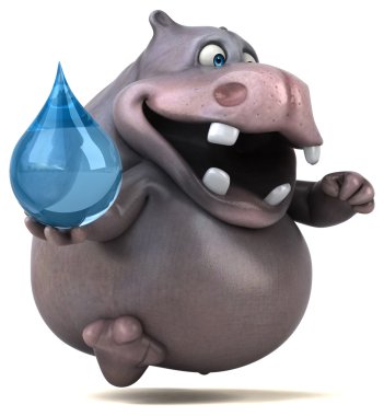 komik karikatür hipopotam 