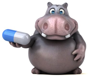 komik karikatür hipopotam 