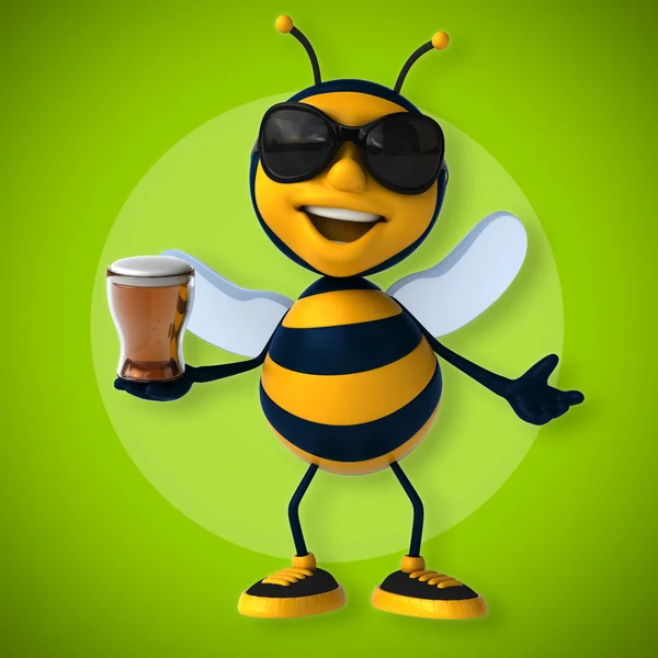 Leuke cartoon bee — Stockfoto