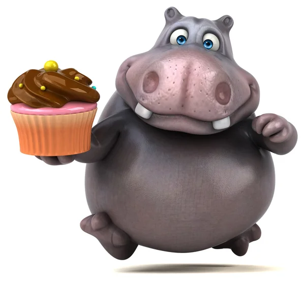 Drôle dessin animé hippopotame — Photo