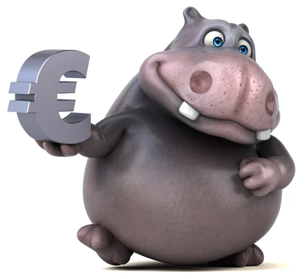 Grappige cartoon hippo — Stockfoto
