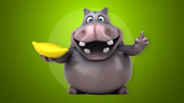 komik karikatür hipopotam