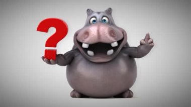 komik karikatür hipopotam