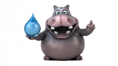 komik karikatür hipopotam