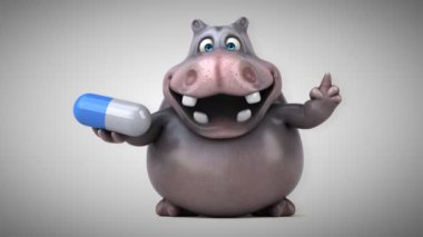 komik karikatür hipopotam