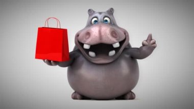 komik karikatür hipopotam