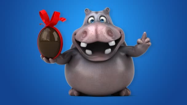 Drôle dessin animé hippopotame — Video