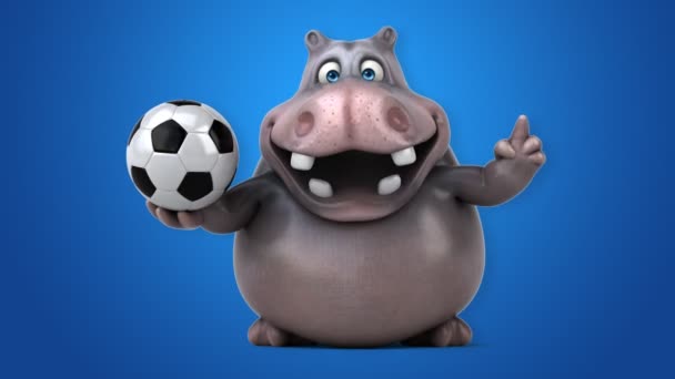 Engraçado desenho animado hipopótamo — Vídeo de Stock