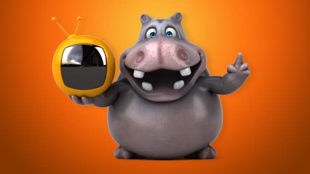 Drôle dessin animé hippopotame — Video