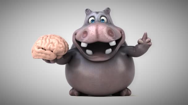 Divertente cartone animato ippopotamo — Video Stock