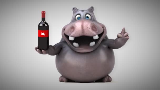 Funny cartoon hippo Royalty Free Stock Video