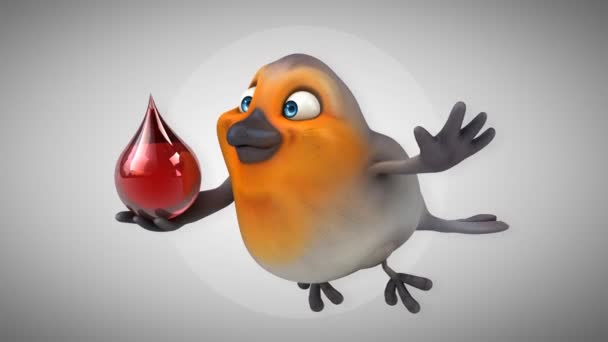 Desenhos animados vermelho robin — Vídeo de Stock