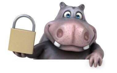 komik karikatür hipopotam