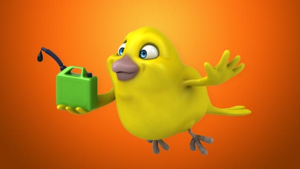 Веселая желтая птица — стоковое видео