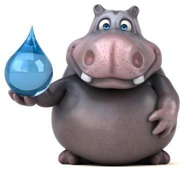 komik karikatür hipopotam