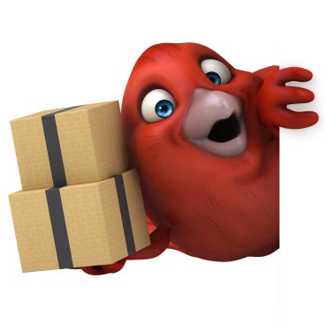 karikatür kırmızı kuş