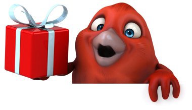 karikatür kırmızı kuş