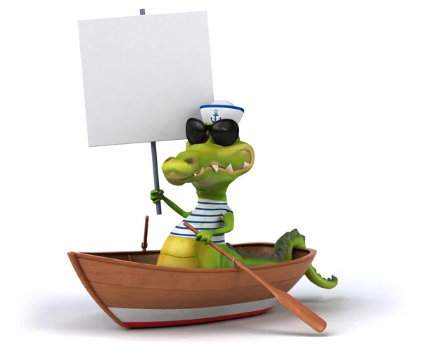 Zábavné kreslené krokodýl — Stock fotografie