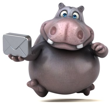 Eğlenceli çizgi film su aygırı