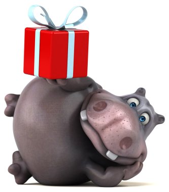 Eğlenceli çizgi film su aygırı