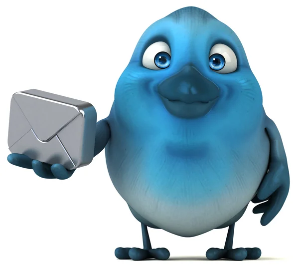 Zabawy kreskówka niebieski ptak — Zdjęcie stockowe