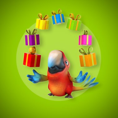 Eğlenceli çizgi film papağan