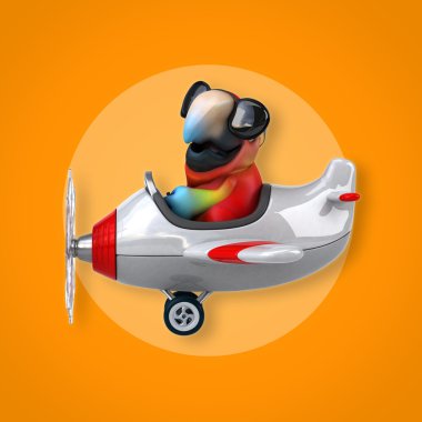 Eğlenceli çizgi film papağan