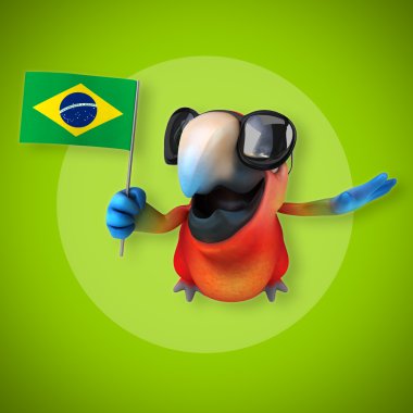 Eğlenceli çizgi film papağan