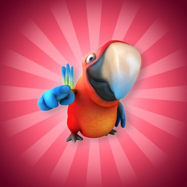 Eğlenceli çizgi film papağan